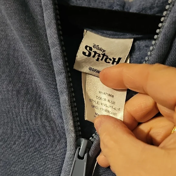 Blue Stitch 'Ohana' Character Zip Hoodie - Picture 2 of 6